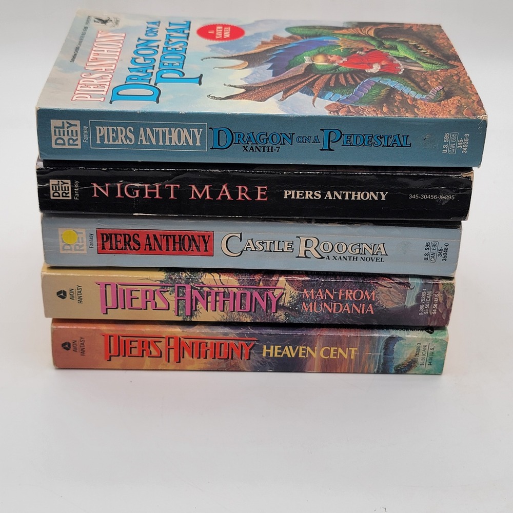 Piers Anthony Xanth Series 5 Book Lot Paperback Vintage Fantasy Adventure GOOD